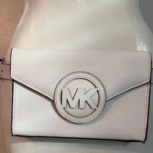 Michael Kors White Leather Belt Bag